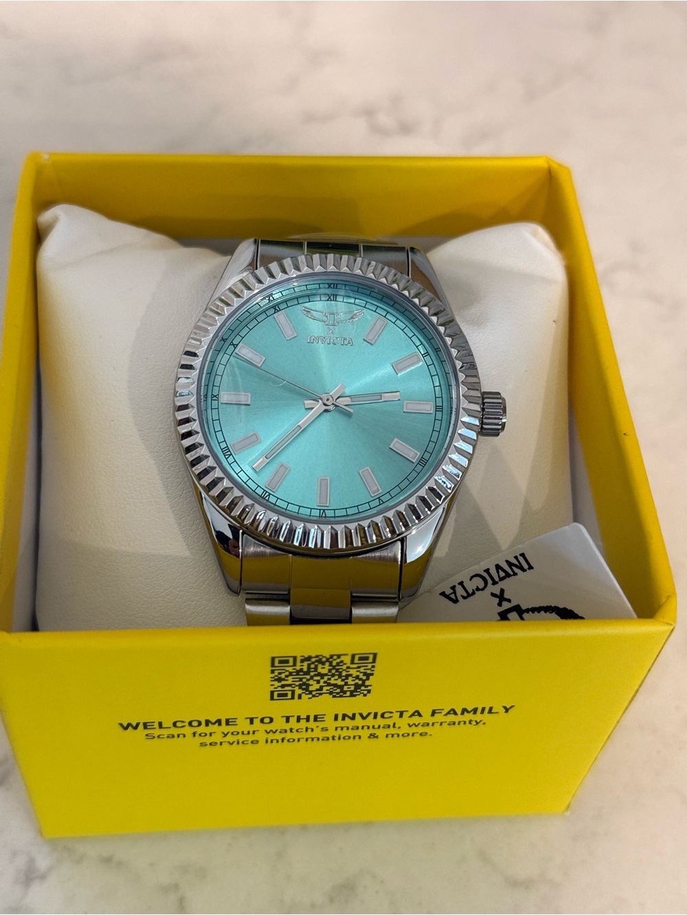 Invicta Men's Stainless Steel Watch with Turquoise Dial